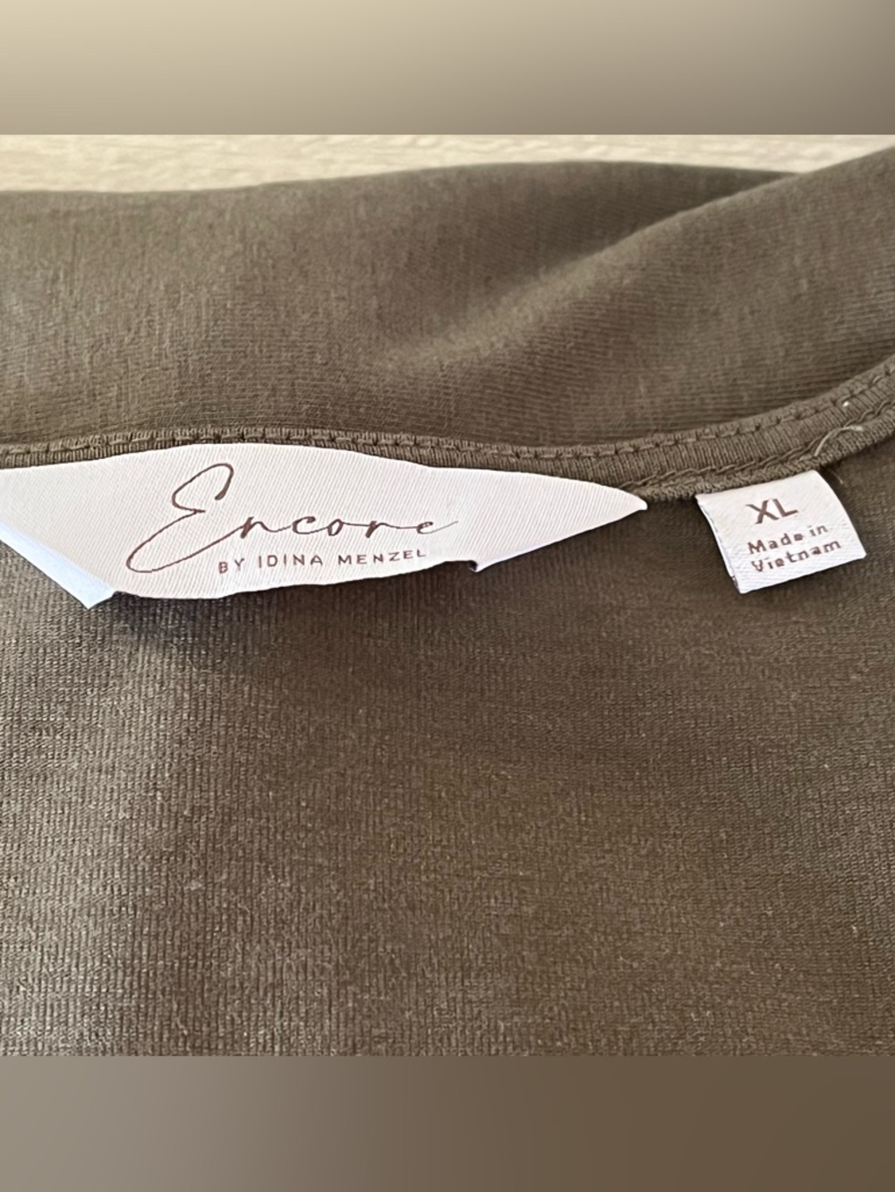 Encore by Idina Menzel Short Sleeve Fit and Flare Dress XL in Safari Green - Picture 3 of 4